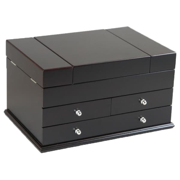 Shop Modern Espresso Wooden Jewelry Box Free Shipping Today