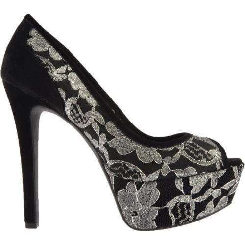 Women's Jessica Simpson Damien 2 Black/Black and White Lace Free