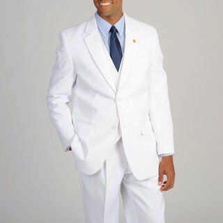 Stacy Adams Men's Solid White 3-piece Suit - Overstock Shopping - Big ...