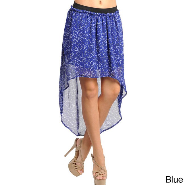 Stanzino Womens High low Floral Chiffon Skirt