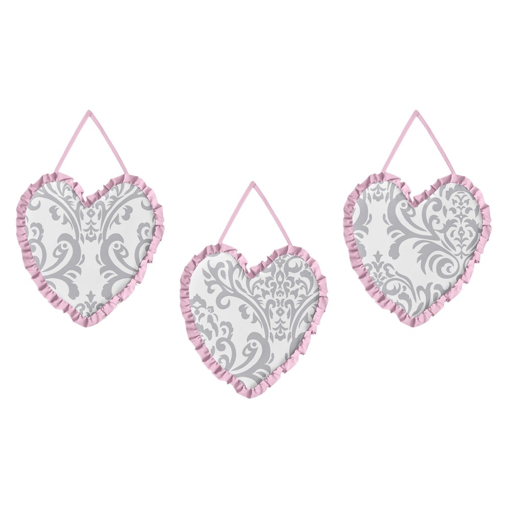 Sweet Jojo Designs Elizabeth Wall Hanging Accessories (set Of 3) (Pink/grey/whiteCoordinates with all pieces of the matching Sweet JoJo Designs setsGender GirlMaterials 100 percent cottonDimensions (each) 10 inches high x 10 inches wideThe digital imag