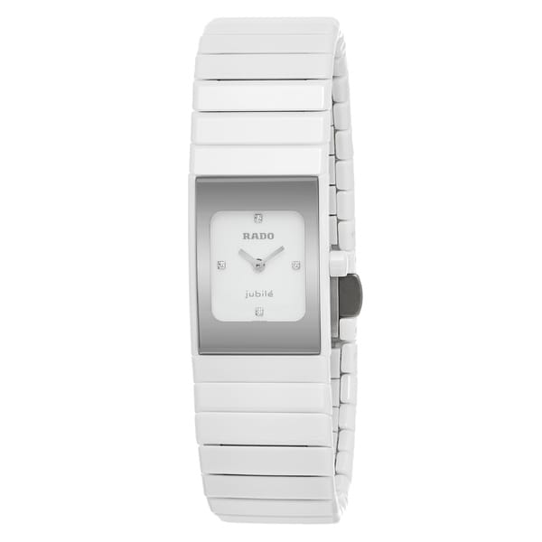 Shop Rado Women's 'Ceramica' White Diamondaccented Ceramic Swiss