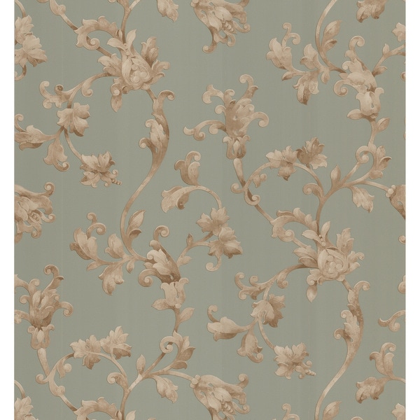 Brewster Taupe Scrolls Wallpaper Brewster Wallpaper