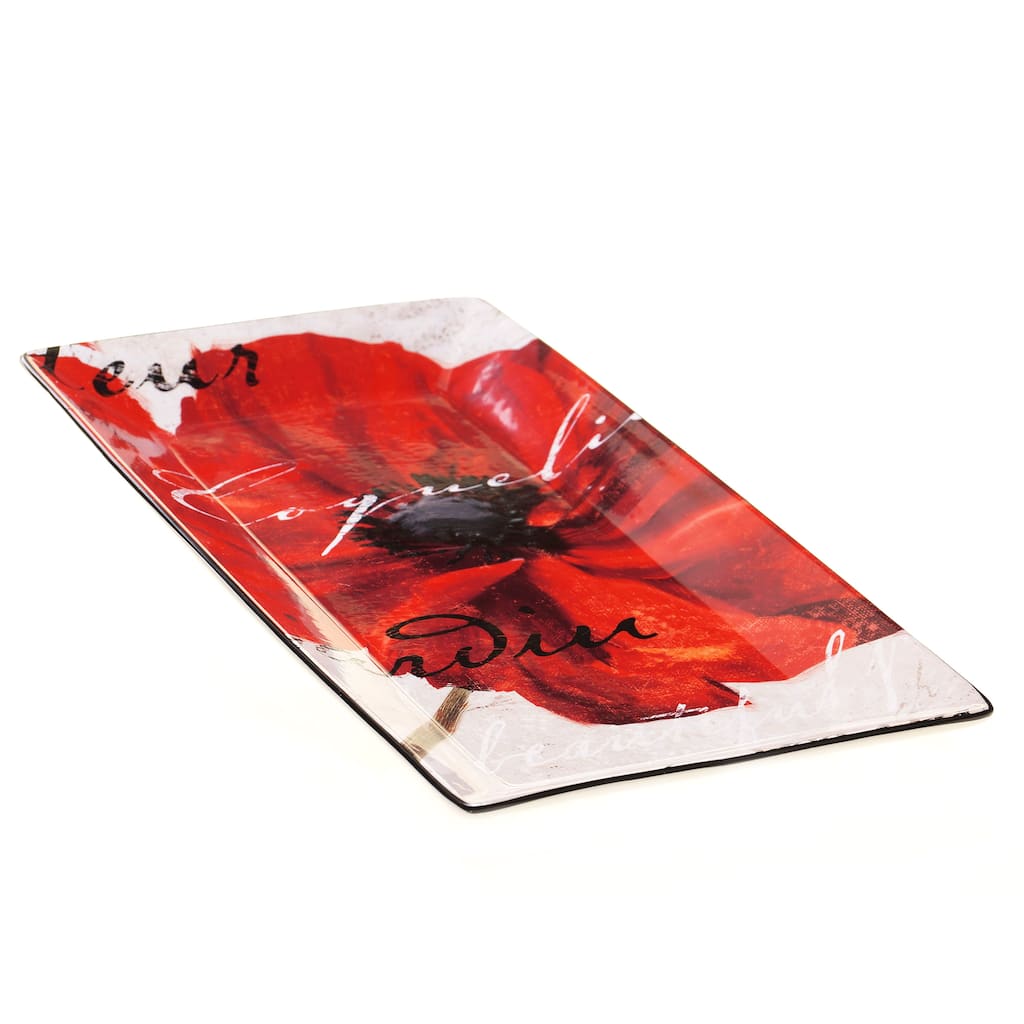 Certified International Midnight Poppies Rectangular Platter