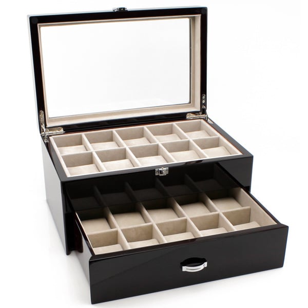 Heiden Premier Cherrywood Watch Box (20 watches) Heiden Watch Boxes