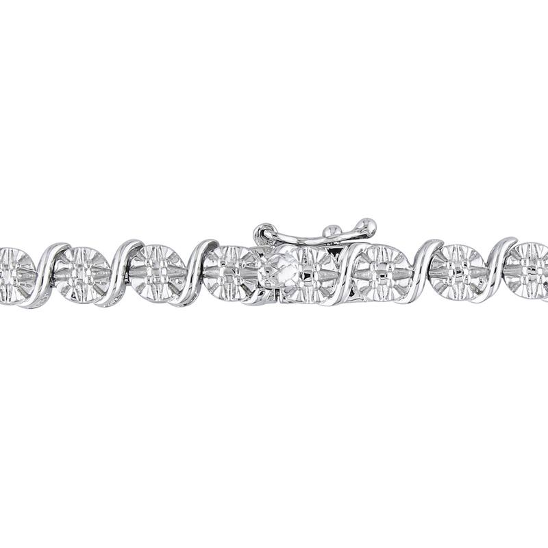 Miadora 1/2ct TDW Diamond Necklace in Sterling Silver - 17 in x 4.9 mm