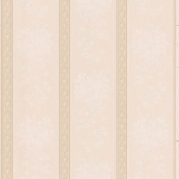Brewster Neutral Beige Ornate Stripe Wallpaper Brewster Wallpaper