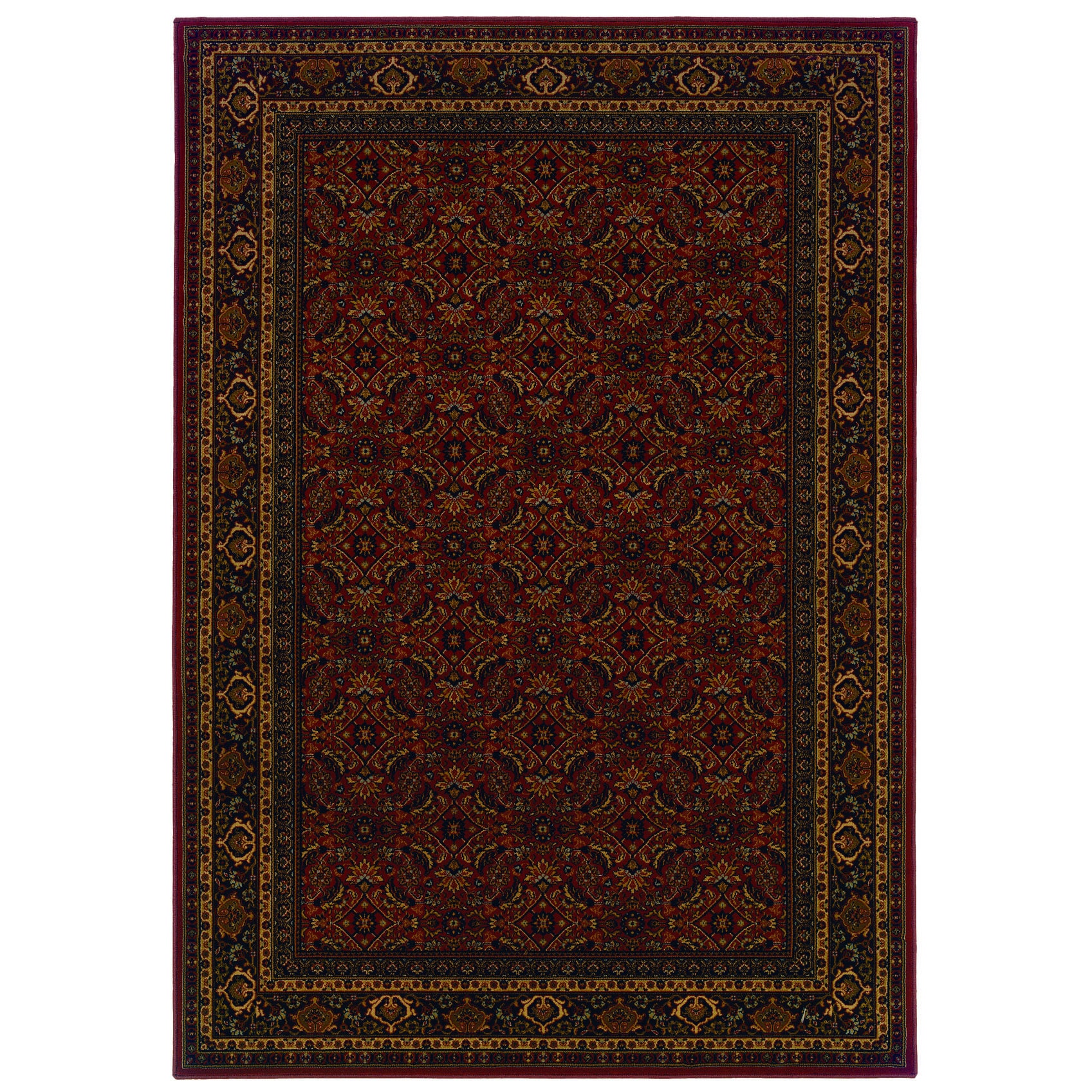 Traditional Red/ Black Area Rug (67 X 96)