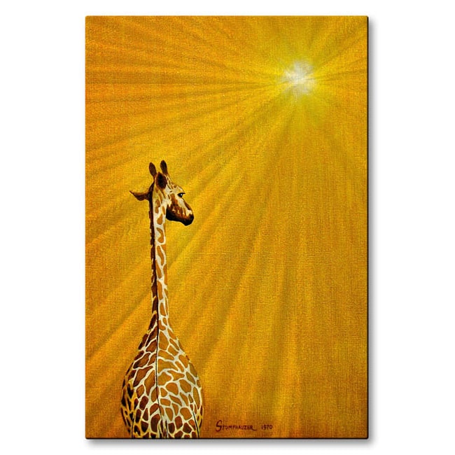 Jerome Stumphauzer Giraffe Looking Back Metal Wall Art (MediumSubject AnimalsOuter dimensions 23.5 inches tall x 16 inches wide )