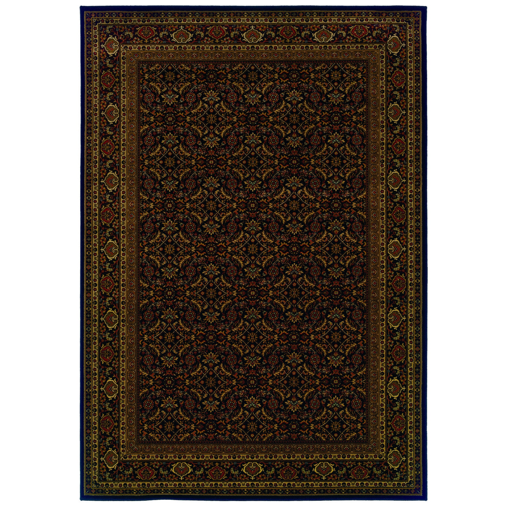 Traditional Black/ Red Area Rug (910 X 1210)