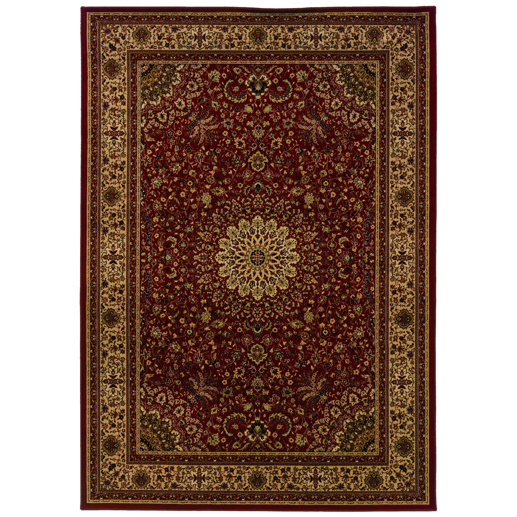 Traditional Red/ Ivory Area Rug (110 X 33)
