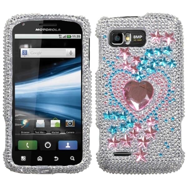 INSTEN Star Track Diamante Phone Case Cover for Motorola MB865 Atrix 2