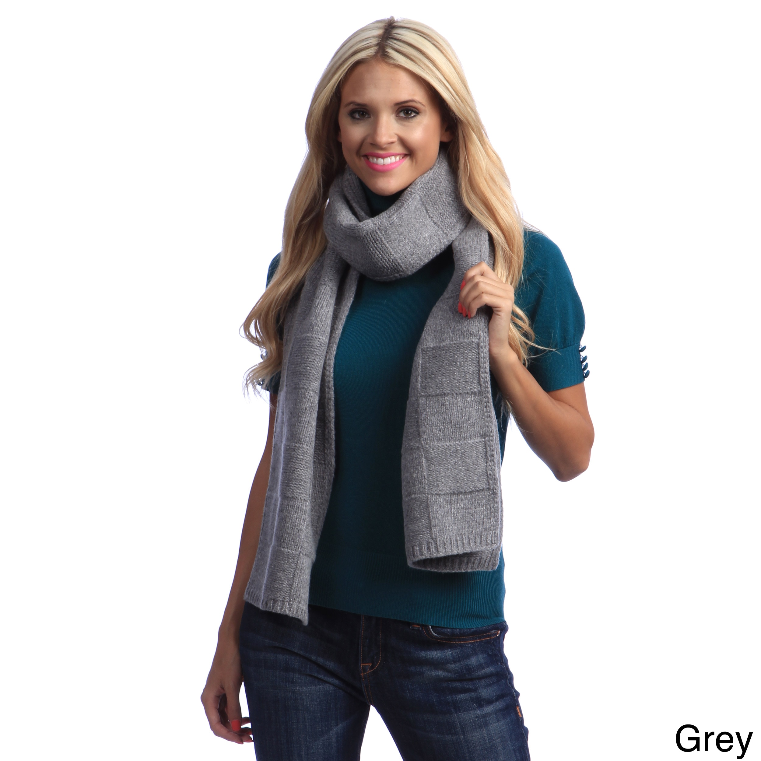 Cashmere Shoowroom Checkerboard Ribbed Scarf