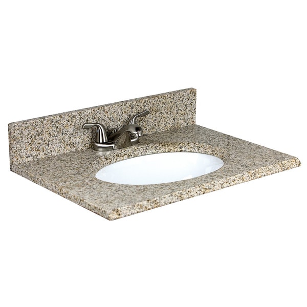 Sunset Gold Granite Oval Bowl/ Faucet Vanity Top Bath Vanities