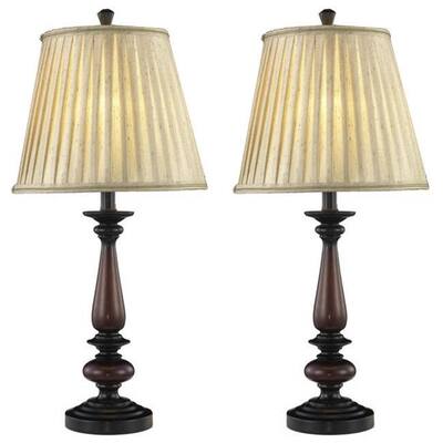 Somette 1-light Black and Red Table Lamps (Set of 2) - Overstock - 8161726