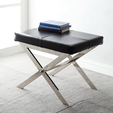 Southport Black Bonded Leather 22-inch Metal Stool by iNSPIRE Q Bold
