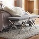 preview thumbnail 4 of 21, Southport Linen 22-inch Chrome Finish Metal Stool by iNSPIRE Q Bold