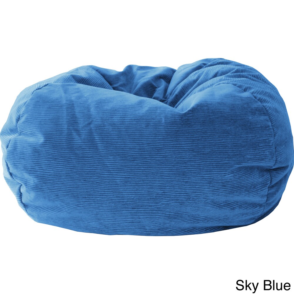 GOLD MEDAL® Bean Bag, Microsuede Corduroy, Extra Large 140" Blue Extra