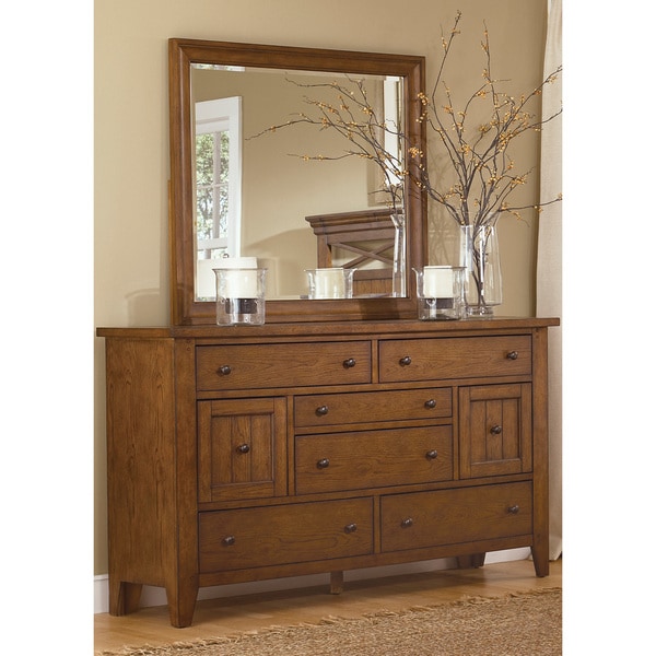 Shop Liberty Oak 8drawer Dresser and Mirror Set Free Shipping Today