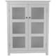 Highland White Double Glass Door Floor Cabinet by Elegant Home Fashions - Thumbnail 0