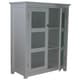 Highland White Double Glass Door Floor Cabinet by Elegant Home Fashions - Thumbnail 1