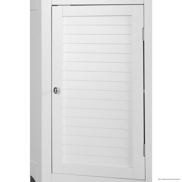 Shop Bayfield White Shutter Door Corner Floor Cabinet By Elegant