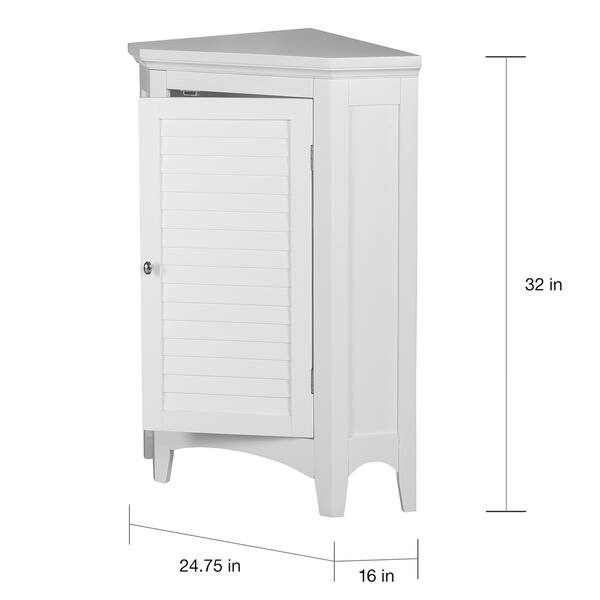 Shop Bayfield White Shutter Door Corner Floor Cabinet By Elegant