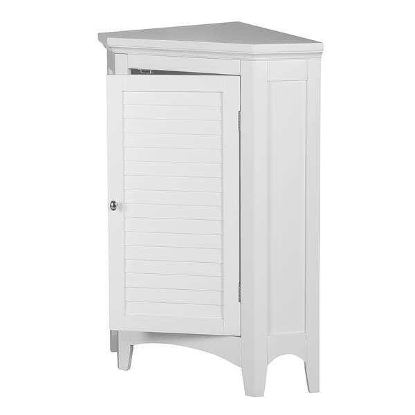 Shop Bayfield White Shutter Door Corner Floor Cabinet By Elegant