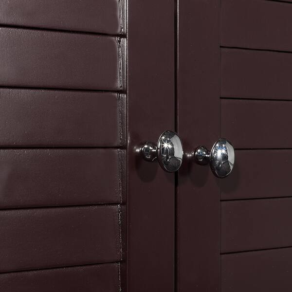 Shop Bayfield Dark Espresso Double Door Floor Cabinet By Elegant