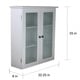 Highland White Double Glass Door Wall Cabinet by Elegant Home Fashions - Thumbnail 4
