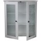 Highland White Double Glass Door Bathroom Storage Wall ...