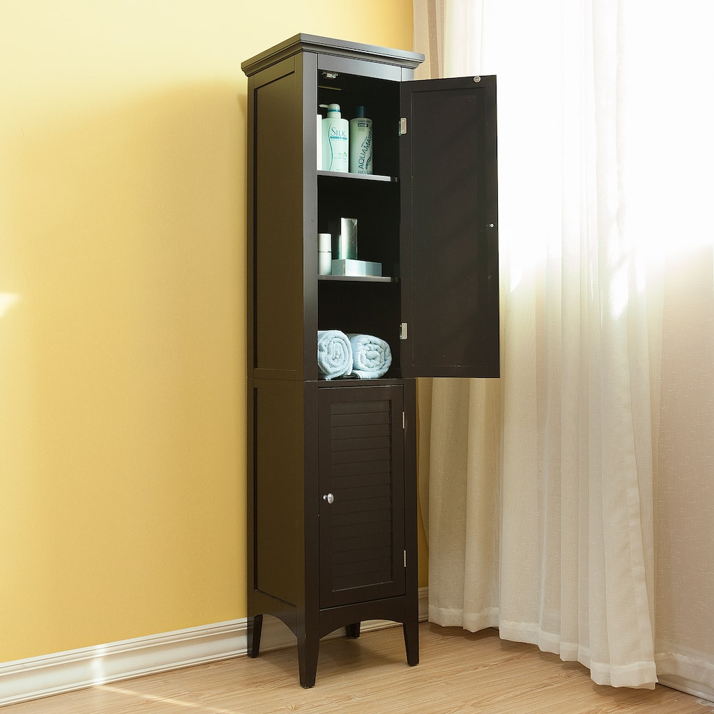 Bayfield Dark Espresso Two door Linen Storage Tower