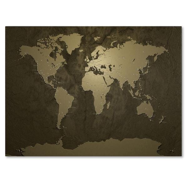 Shop Michael Tompsett Gold World Map Canvas Art