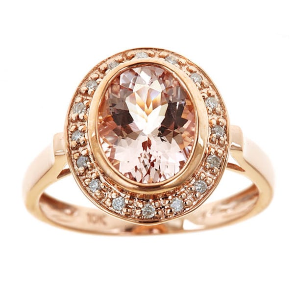 Anika and August DYach 10k Rose Gold Morganite/ 1/10ct TDW Diamond