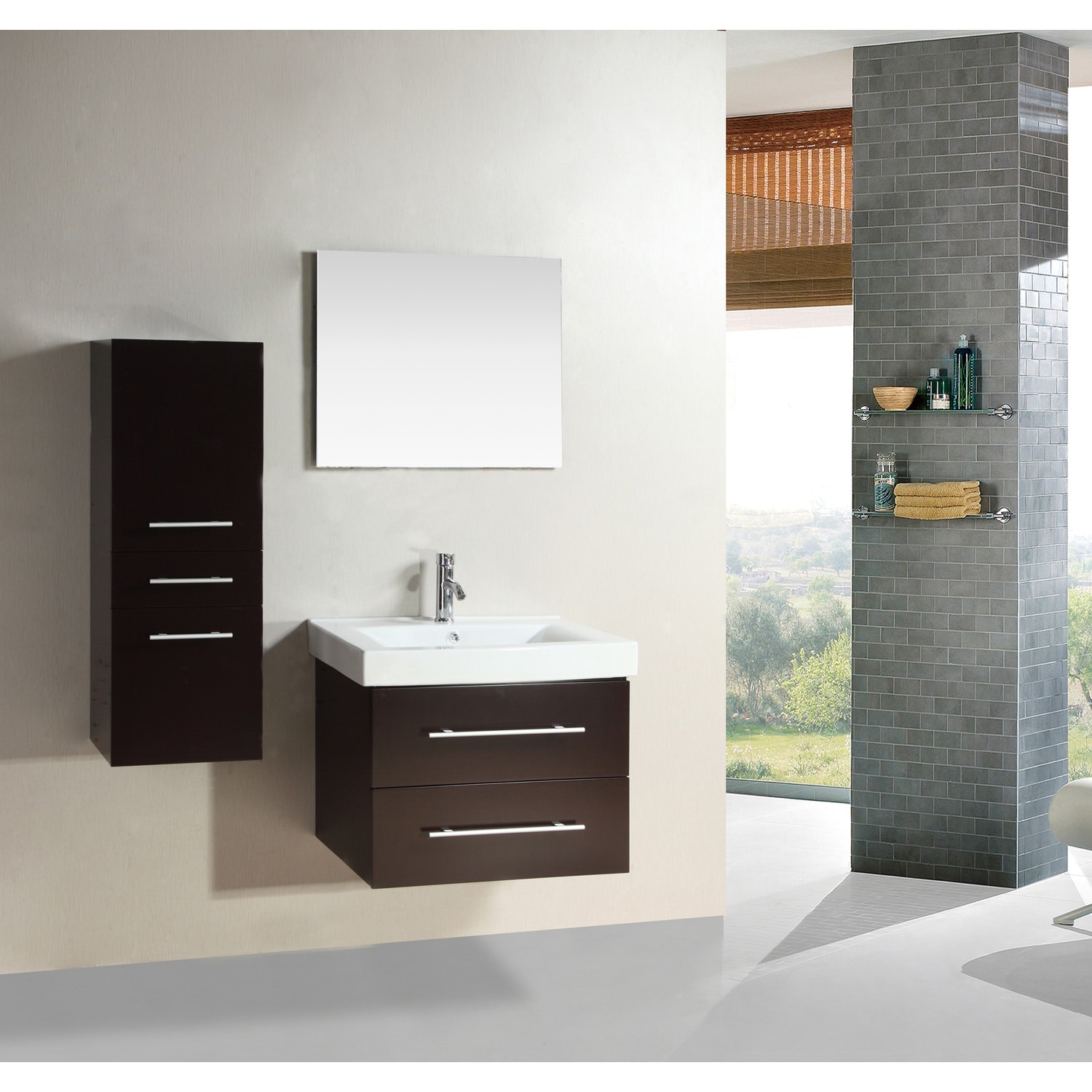 Awesome kokols vanity set Kokols Wall Mount Floating Bathroom Vanity Set Overstock 8163146