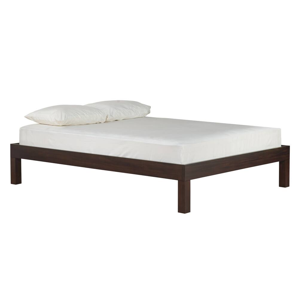 Solid Mahogany Brown Platform Bed
