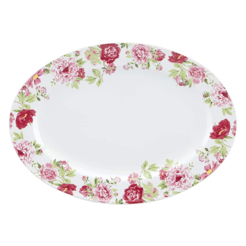 kathy ireland Home Blossoming Rose Oval Platter by Gorham