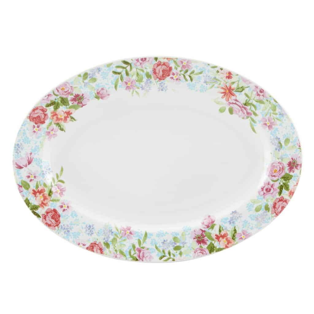 kathy ireland Home Spring Bouquet 14-inch Oval Platter by Gorham