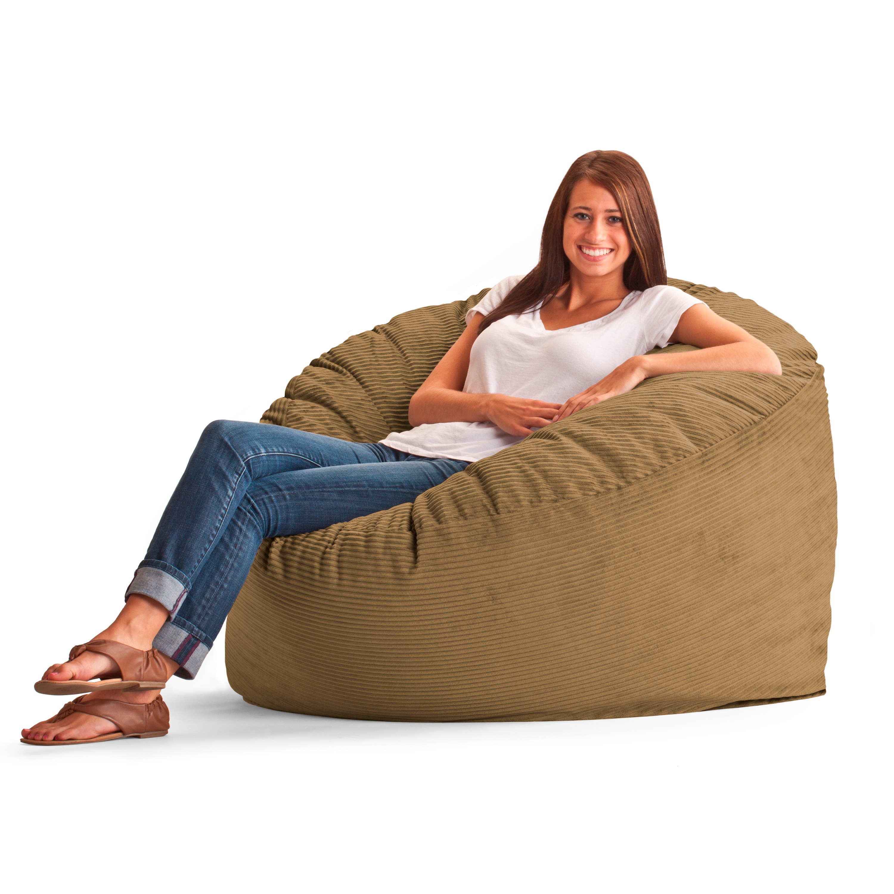 Fufsack Wide Wale Corduroy 4 foot Large Bean Bag Chair