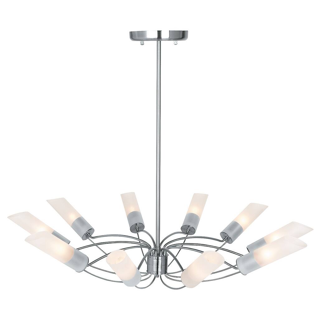 Access Solar 10-light Brushed Steel Chandelier