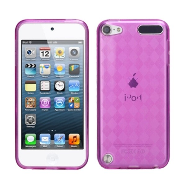 Insten Pink Clear Argyle TPU Rubber Candy Skin Glossy Case Cover For Apple iPod Touch 5th/ 6th Gen. Opens flyout.