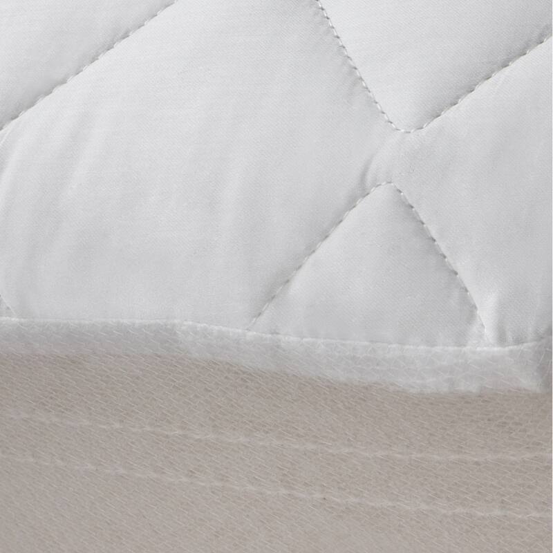 DOWNLITE 300 Thread Count Premium Cotton Waterproof Mattress Pad - White