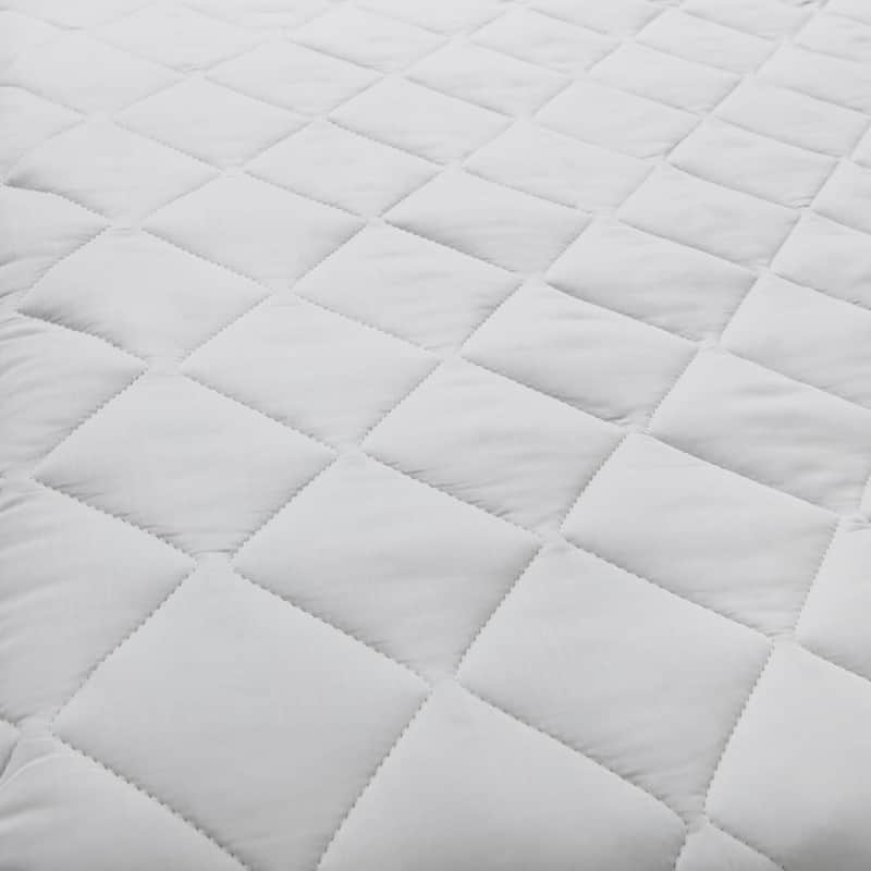 DOWNLITE 300 Thread Count Premium Cotton Waterproof Mattress Pad - White