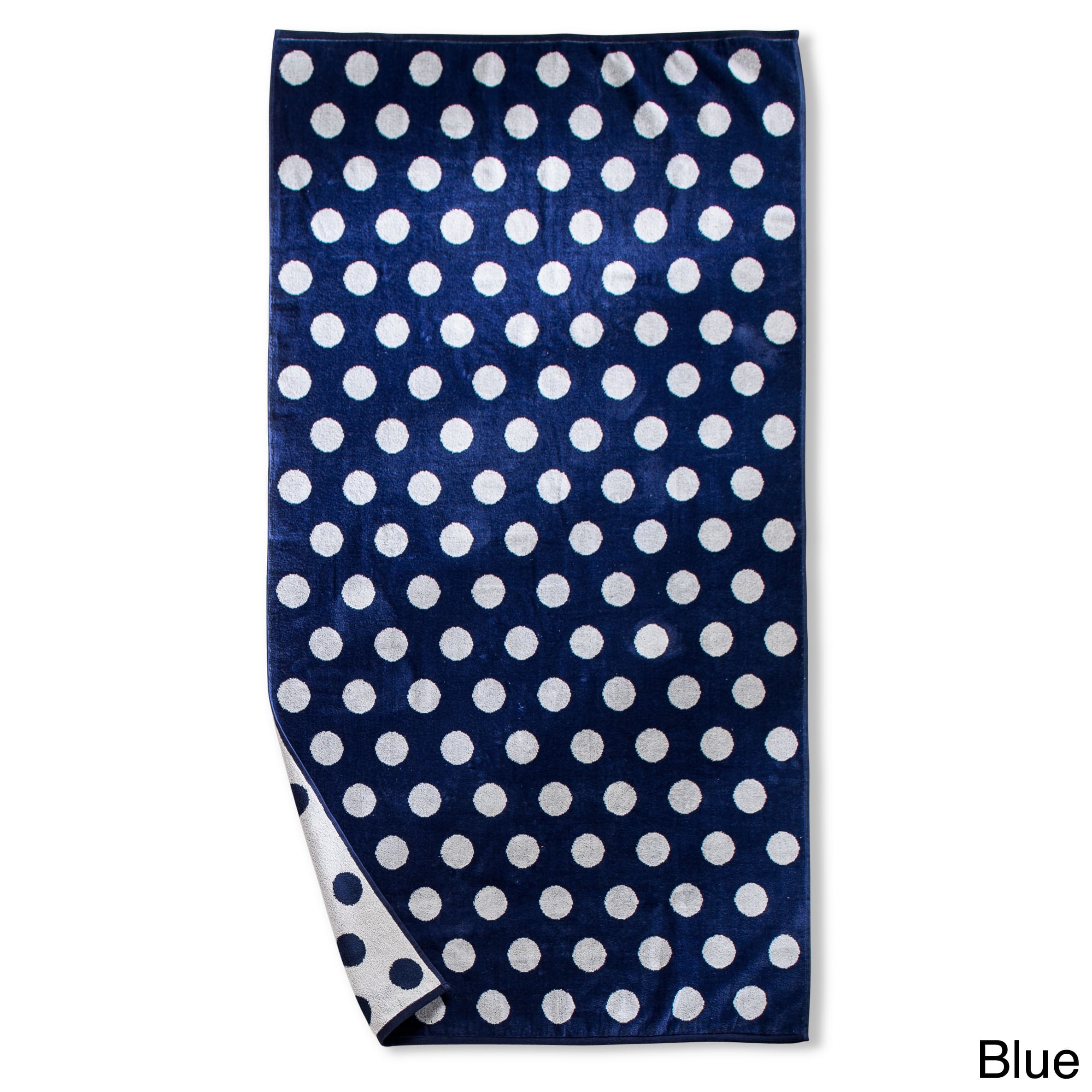 Superior Oversized Polka Dots Cotton Jacquard Beach Towel (Set of 2