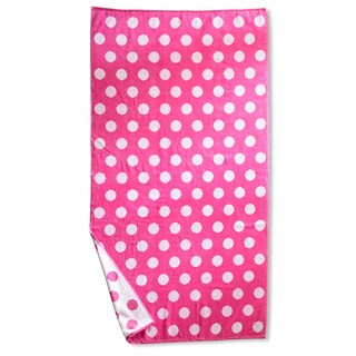 Superior Oversized Polka Dots Cotton Jacquard Beach Towel (Set of 2)