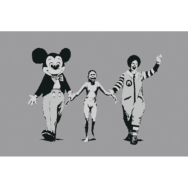 iCanvas Banksy 'Ronald Mcdonald And Mickey Mouse' Canvas Print