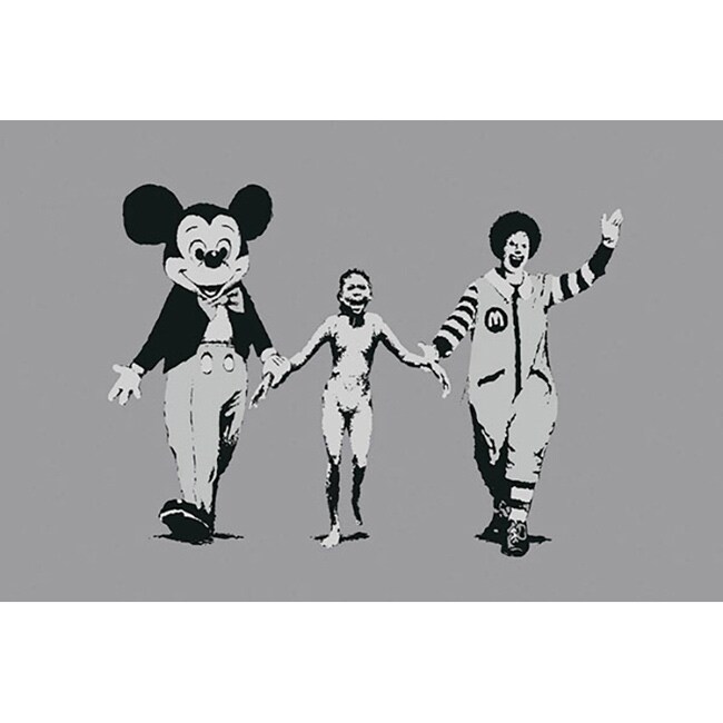 iCanvas Banksy 'Ronald Mcdonald And Mickey Mouse' Canvas Print