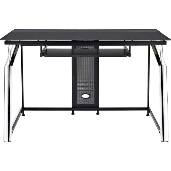 Shop Ameriwood Home Modern Black Chrome Computer Desk Free