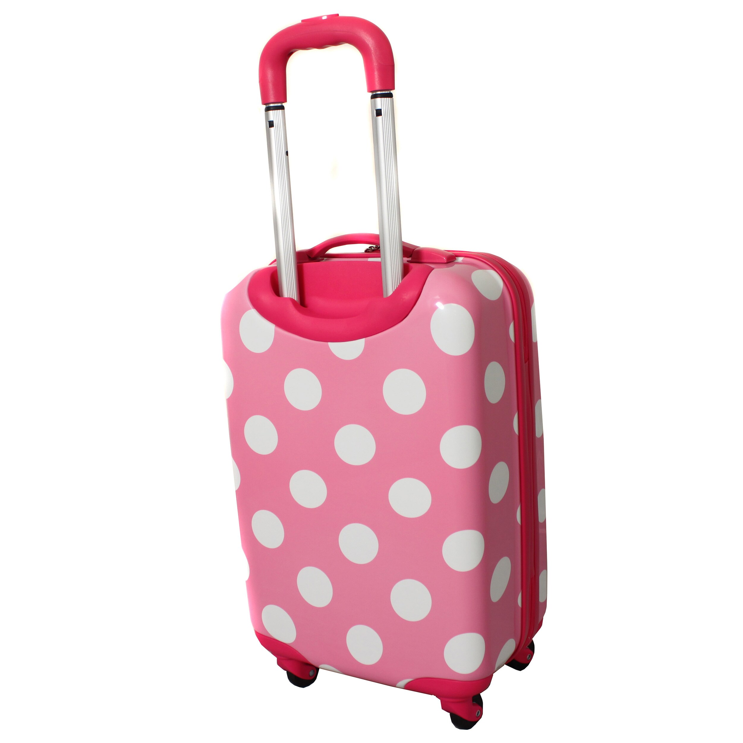 rockland pink polka dot luggage