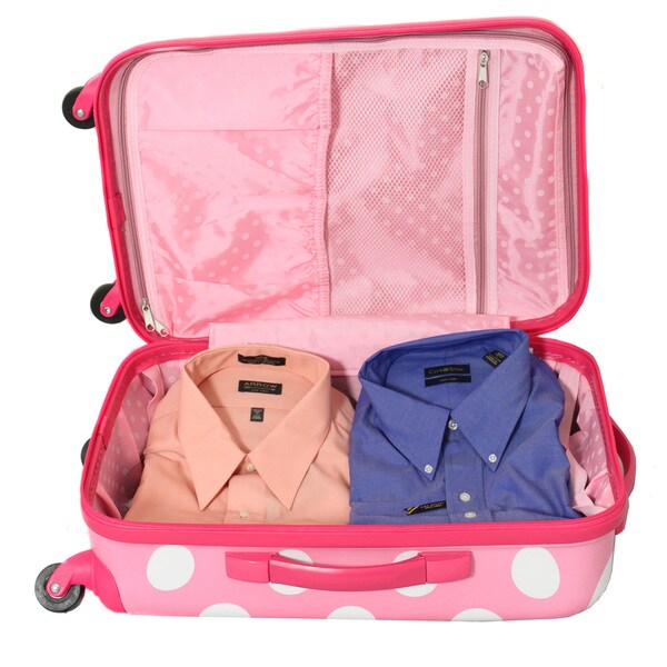 rockland pink polka dot luggage